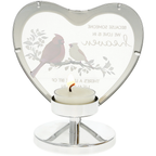 HEAVEN IN OUR HOME 5" GLASS HEART TEA LIGHT HOLDER