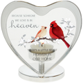 HEAVEN IN OUR HOME 5" GLASS HEART TEA LIGHT HOLDER