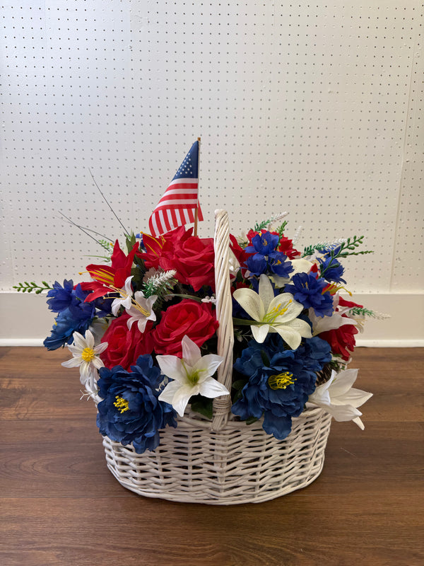 Premium Patriotic Garden Silk Basket